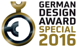 Badge de gagnant du concours « German Design Award 2016 » pour le mouche-bébé électrique Nosiboo Pro
